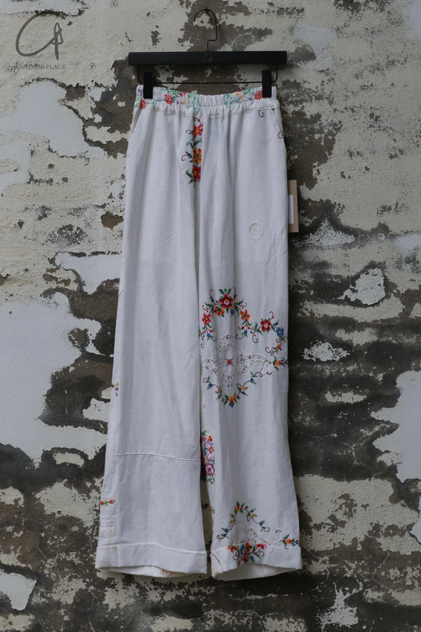 By Walid SYD trousers, antique fabric, handmade in England, BW-130206W-TR, natural